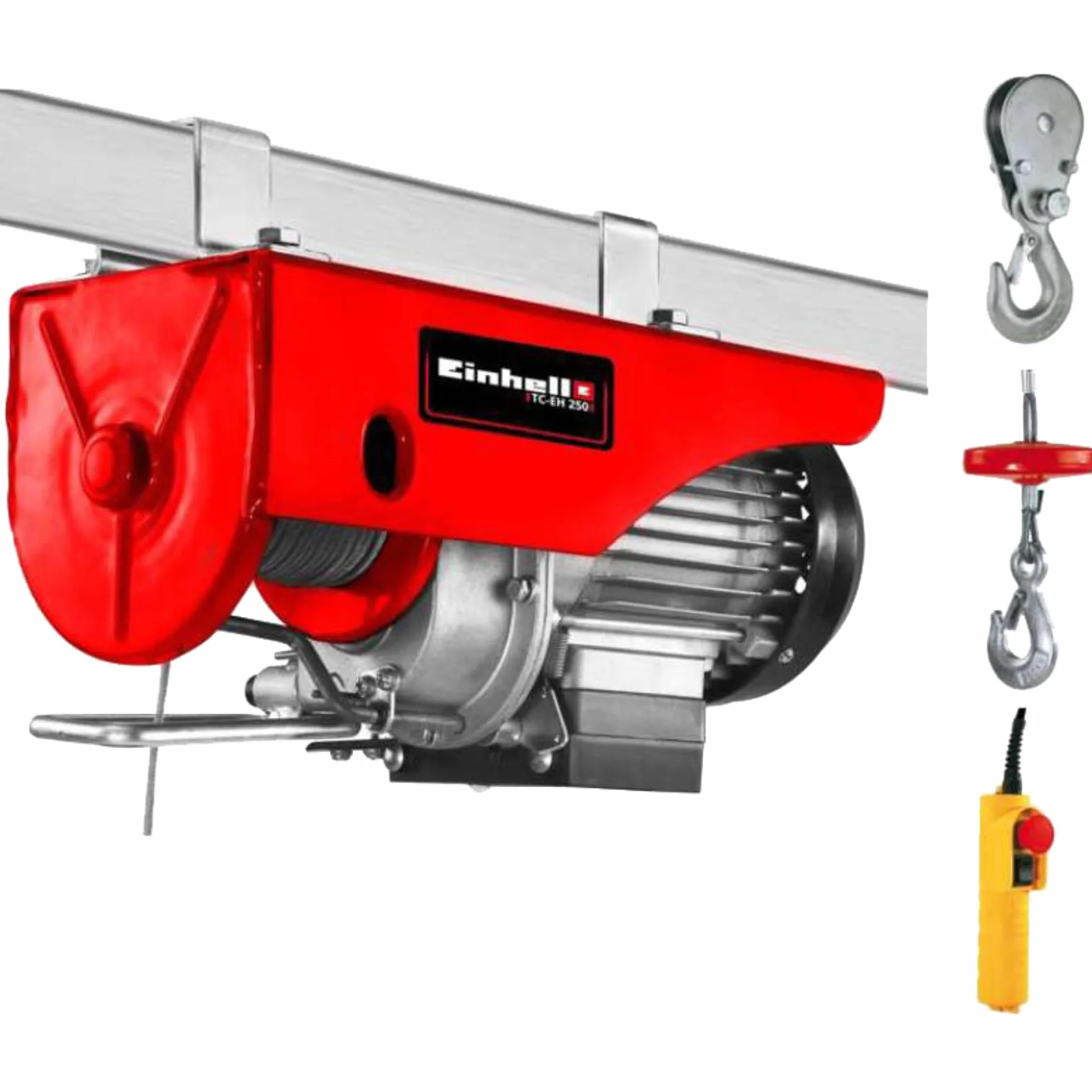 Einhell 2255130 Wciągarka Linowa, Srebrny/Czerwony, 500 W