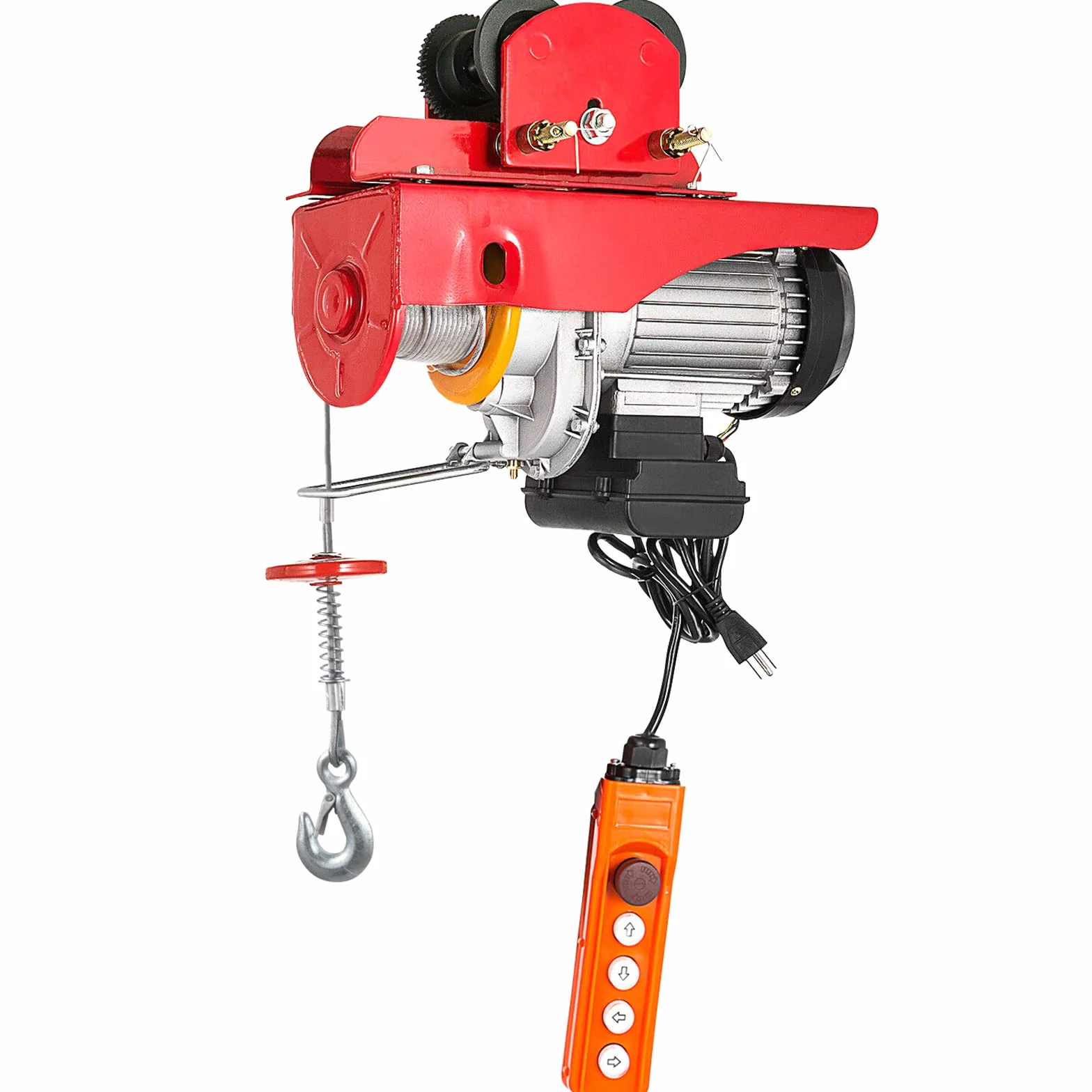 VEVOR Elektryczny wciągarka łańcuchowa, 1300 W, elektryczny wciągarka do butelek, pojemność 800 kg, podwójny kabel, wciągarka łańcuchowa ze stali, obciążenie znamionowe 1 T, wciągarka linowa do fabryk