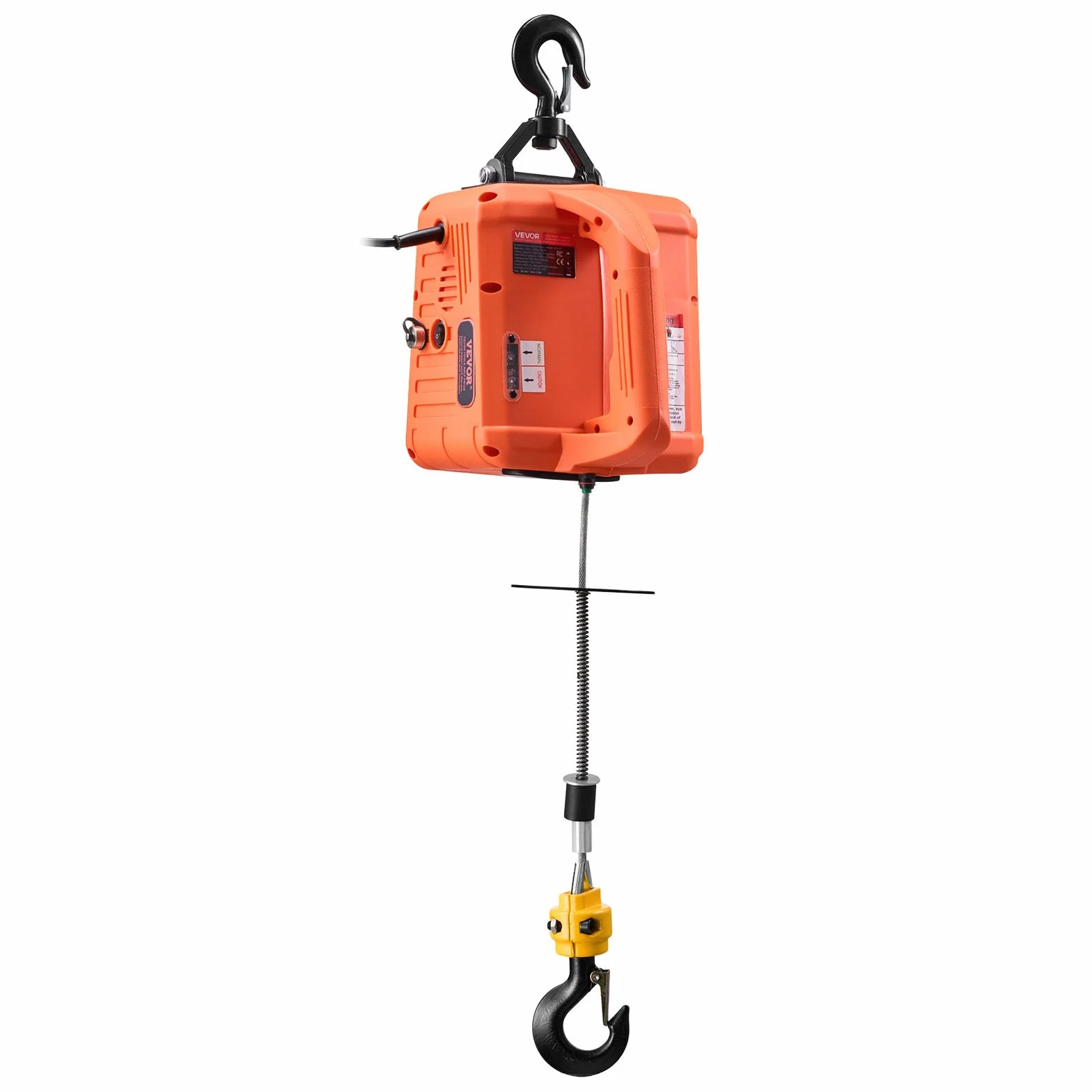 VEVOR Elektryczna wciągarka podnosząca udźwig 700 kg, przenośny wciągnik elektryczny 1500 W, wysokość podnoszenia 7,6 m 5 m/min z pilotem ręcznym