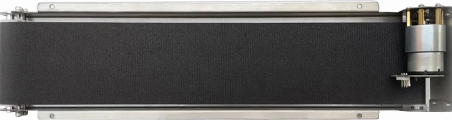 Mini elektryczny biurkowy przenośnik taśmowy, maszyna przenośnika taśmowego 24V DC, 460mm x 85mm ze stali nierdzewnej tor przenośnika automatu sprzedającego Cargo Lanec, obciążenie 3,5-5kg.