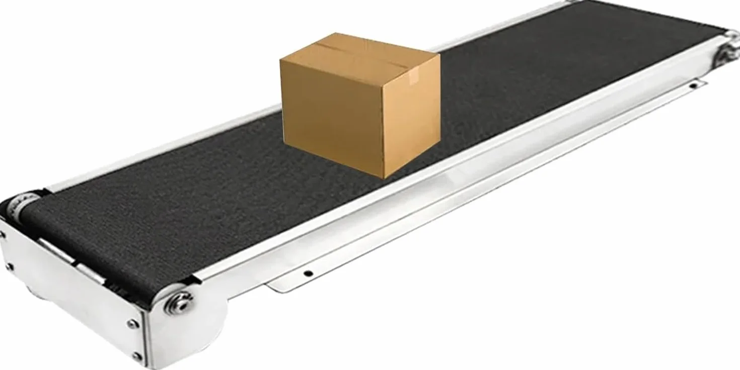 Mini elektryczny biurkowy przenośnik taśmowy, maszyna przenośnika taśmowego 24V DC, 460mm x 85mm ze stali nierdzewnej tor przenośnika automatu sprzedającego Cargo Lanec, obciążenie 3,5-5kg.