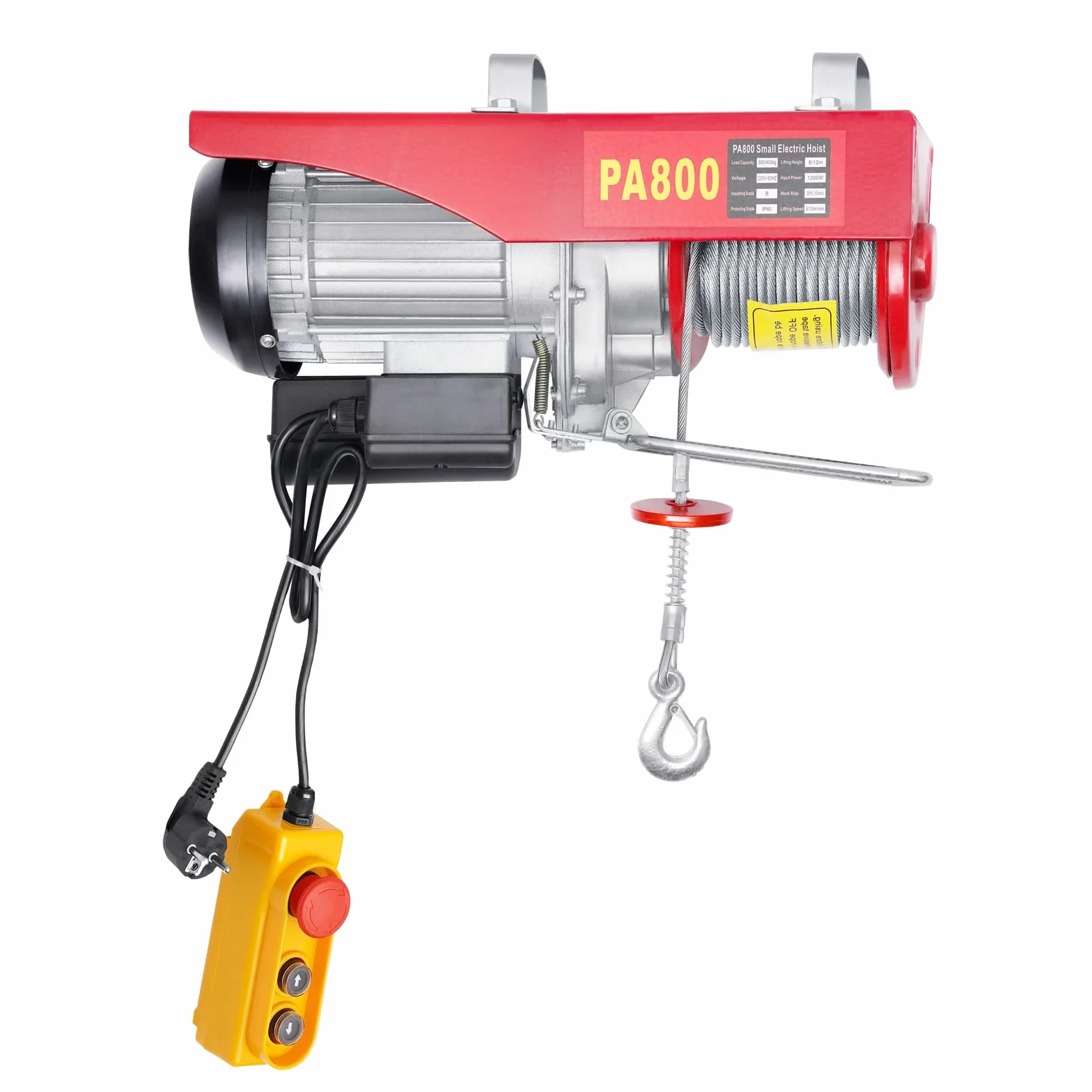 400 kg/800 kg Elektryczny wodzarka 220 V, 10 m Elektryczna wodzarka linowa z bezprzewodową zdalnym sterowaniem i metalowym pierścieniem mocującym, elektryczny podnośnik do słupów, filarów i
