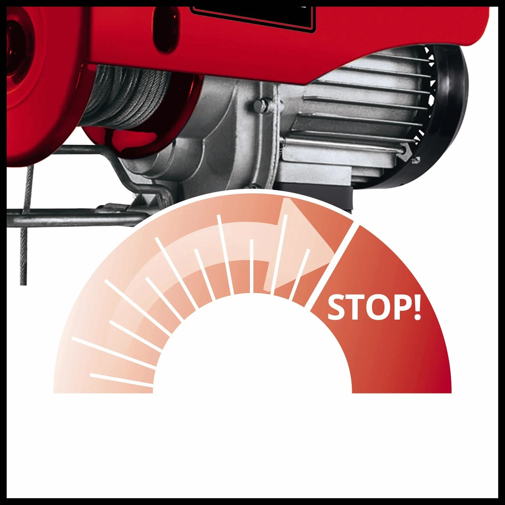 Einhell 2255140 Wciągnik Linowy, Czerwony/Srebrny, 1000 W